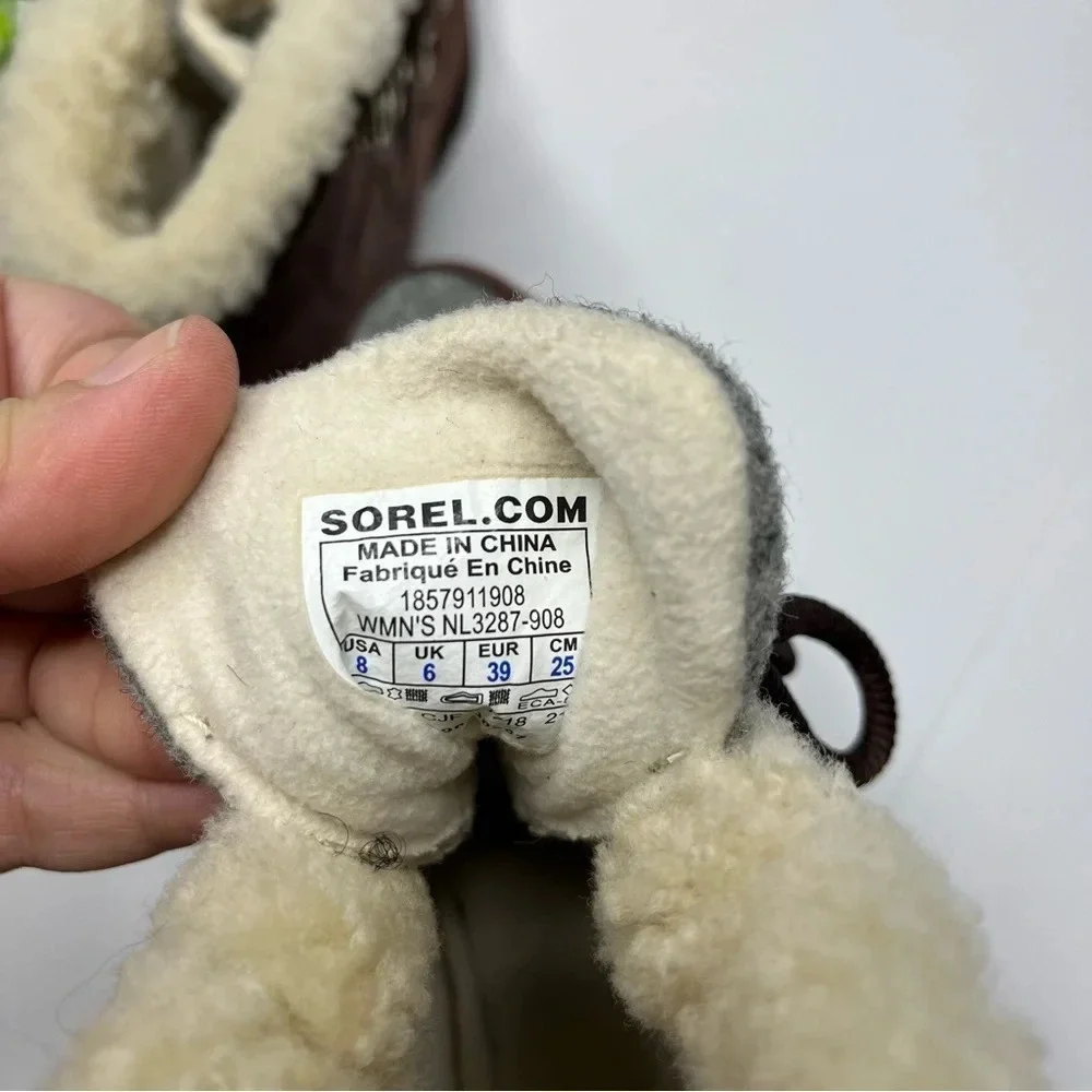 Sorel Sneakchic Alpine Boot Red Gray Size 8